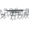 Sodo valgomojo komplektas 9 vnt. Antracito 212 x 90 x 76 cm