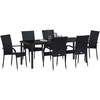 Sodo valgomojo komplektas 7 pcs Juoda