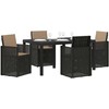 Lauko baldų komplektas Sodo valgomojo komplektas 5 pcs Antracito ir taupe PP