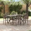 Lauko baldų komplektas Sodo valgomojo komplektas 7 pcs Bronzinė Aliuminis