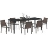 Sodo valgomojo komplektas 7 pcs Ruda ir juoda PE ratanas