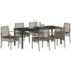 Sodo valgomojo komplektas 7 pcs Pilka ir juoda Ratanas