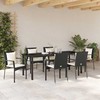 Sodo valgomojo komplektas su pagalve 7 pcs Juoda poliratanas