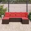 Lauko baldų komplektas Sofos komplektas 6 pcs Ruda poliratanas