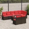 Lauko baldų komplektas Sofos komplektas 9 pcs Ruda poliratanas