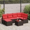 Lauko baldų komplektas Sofos komplektas 7 pcs Ruda poliratanas