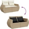 Sofa Sofos komplektas su pagalvėlėmis, 6 dalių, smėlio, poliratanas