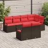 Lauko baldų komplektas Sofos komplektas 7 pcs Ruda poliratanas