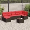 Lauko baldų komplektas Sofos komplektas 8 pcs Ruda poliratanas