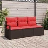 Lauko baldų komplektas Sofos komplektas 3 pcs Ruda poliratanas