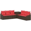 Lauko baldų komplektas Sofos komplektas 7 vnt. Ruda ir raudona 123 x 62 x 69 cm