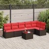 Lauko baldų komplektas Sofos komplektas 7 pcs Ruda poliratanas