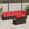 Lauko baldų komplektas Sofos komplektas 8 pcs Ruda poliratanas