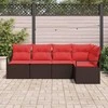 Lauko baldų komplektas Sofos komplektas 5 pcs Ruda poliratanas
