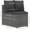 Lauko baldų komplektas Sofos komplektas su pagalvėlėmis, 5 dalių, pilkas, poliratanas