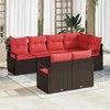 Lauko baldų komplektas Sofos komplektas 7 pcs Ruda poliratanas