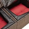 Lauko baldų komplektas Sofos komplektas su pagalvėlėmis, 6 dalių, rudas, poliratanas