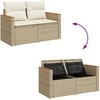 Sofa Sofos komplektas su pagalvėlėmis, 10 dalių, poliratanas/akacija