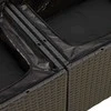 Lauko baldų komplektas Sofos komplektas su pagalvėlėmis, 6 dalių, juodas, poliratanas