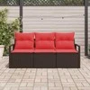 Lauko baldų komplektas Sofos komplektas 3 pcs Ruda poliratanas