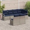Lauko baldų komplektas Sofos komplektas 7 pcs Pilka poliratanas