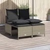 Lauko baldų komplektas Sofos komplektas su pagalvėlėmis, 4 dalių, pilkas, poliratanas
