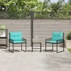 Lauko baldų komplektas su pagalve 3 pcs Juoda ir turkio