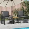 Lauko baldų komplektas 3 pcs Juoda ir tamsiai pilka