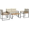 Lauko baldų komplektas 4 vnt. Kreminė