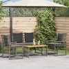 Lauko baldų komplektas 4 pcs Juoda ir tamsiai pilka