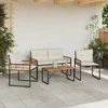 Lauko baldų komplektas su pagalve 4 pcs Kreminė