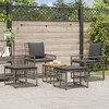 Lauko baldų komplektas 5 pcs Juoda ir tamsiai pilka
