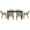 Lauko baldų komplektas Sodo valgomojo komplektas 7 vnt. Šviesiai pilka poliratanas