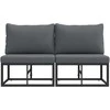 Lauko Baldai 2 Vienetas Juoda ir Antracitas 70 x 71,5 x 71 cm