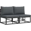 Lauko Baldai 2 Vienetas Juoda ir Antracitas 70 x 71,5 x 71 cm