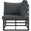 Lauko Baldai Juoda ir Antracitas 71,5 x 71,5 x 71 cm metalas
