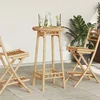 Lauko baro stalas, apvalus, Ø55x100 cm, bambukas, Ø55x100 cm