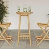 Lauko baro stalas, apvalus, Ø55x100 cm, bambukas, Ø55x100 cm