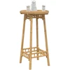 Lauko baro stalas, apvalus, Ø55x100 cm, bambukas, Ø55x100 cm