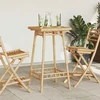 Lauko baro stalas, kvadratinis, 55x55x100cm, bambukas