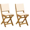 Lauko bistro kėdės 2 pcs Kreminė balta 38 x 46 x 85 cm