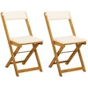 Lauko bistro kėdės 2 pcs Kreminė balta 40 x 53 x 80 cm
