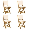 Lauko bistro kėdės 4 pcs Kreminė balta 38 x 46 x 85 cm