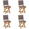 Lauko bistro kėdės 4 pcs Tamsiai pilka 38 x 46 x 85 cm