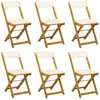 Lauko bistro kėdės 6 pcs Kreminė balta 40 x 53 x 80 cm