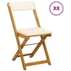 Lauko bistro kėdės 8 pcs Kreminė balta 40 x 53 x 80 cm