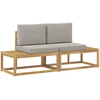 Lauko galinė sofa 2 Vienetas Balta Kietos akacijos mediena