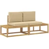 Lauko galinė sofa 2 Vienetas Balta Kietos akacijos mediena