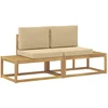 Lauko galinė sofa 2 Vienetas Balta Kietos akacijos mediena