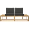 Lauko galinė sofa 2 Vienetas Balta Kietos akacijos mediena